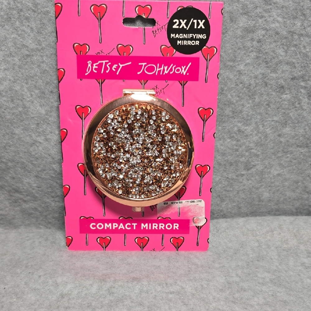 Betsey Johnson Rose Gold Compact Mirror